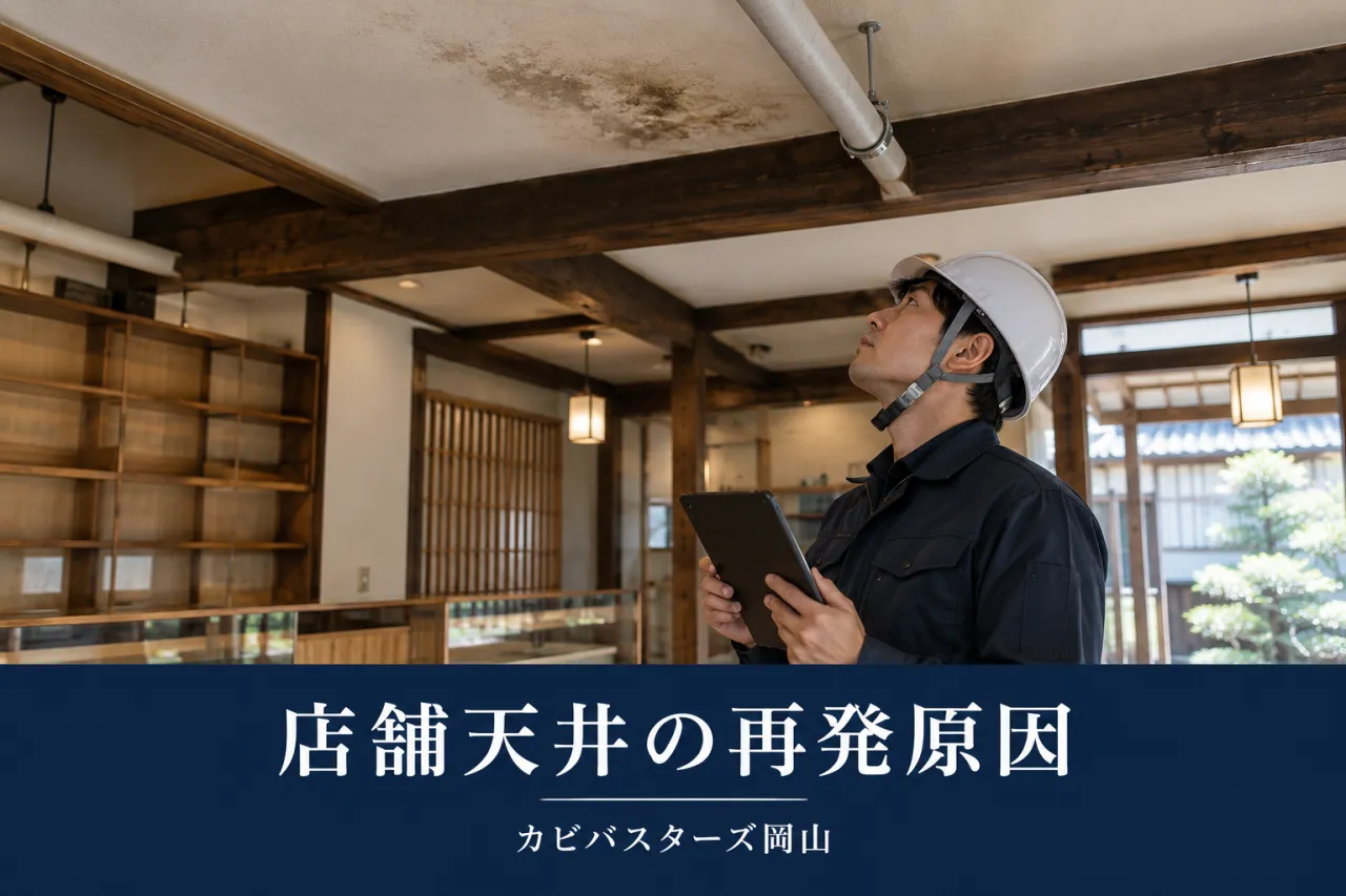 広島・岡山の店舗天井カビ｜塗装前に調べる再発原因