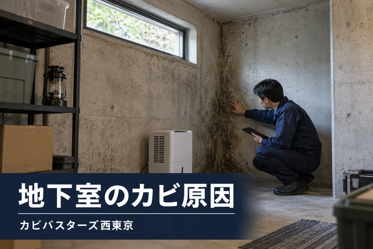 カビバスターズ西東京：東京の地下室・半地下カビ｜除湿しても戻る原因の調べ方のイメージ