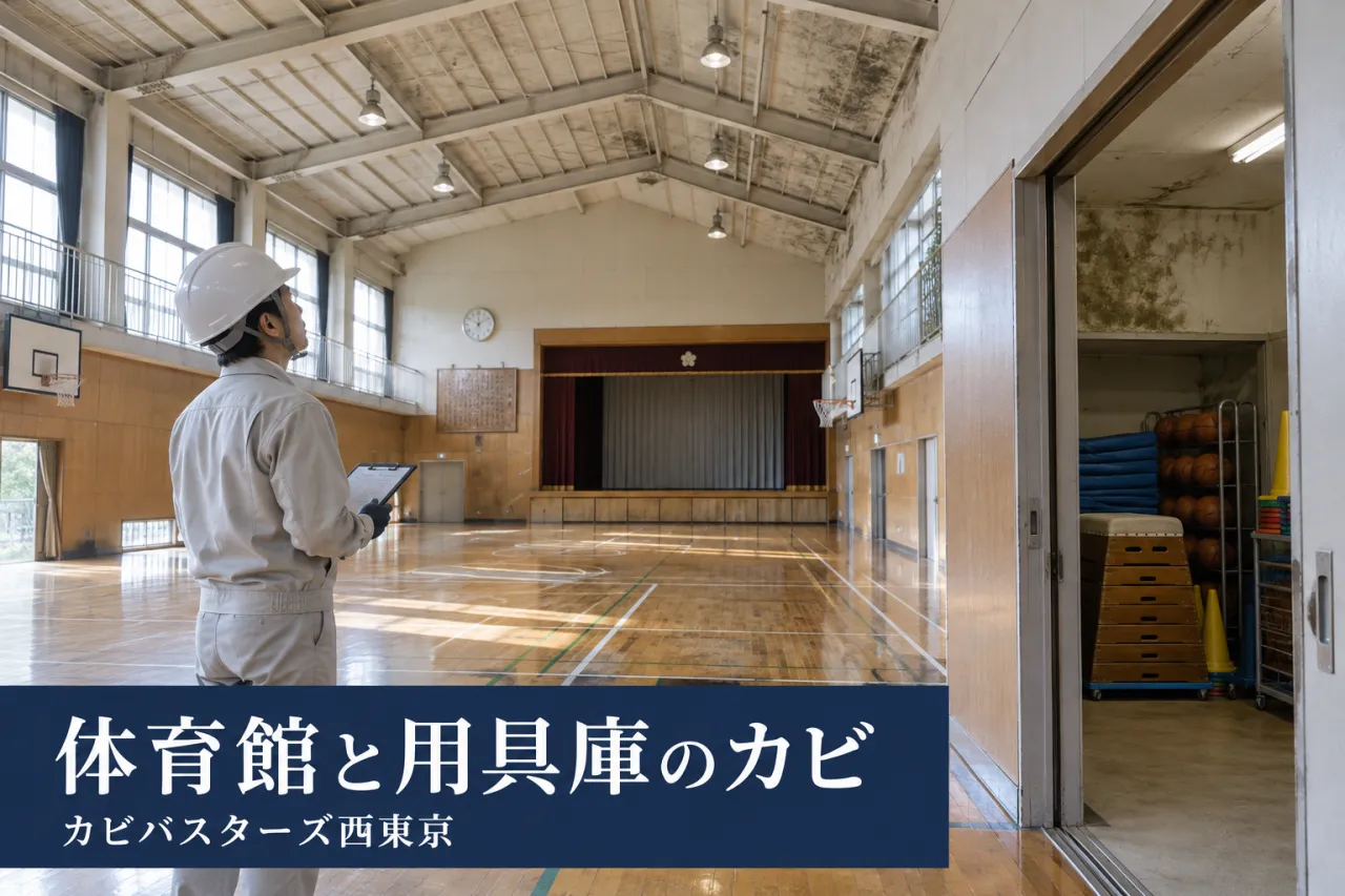 関東の学校・体育館の秋カビ｜高所天井と用具庫の点検