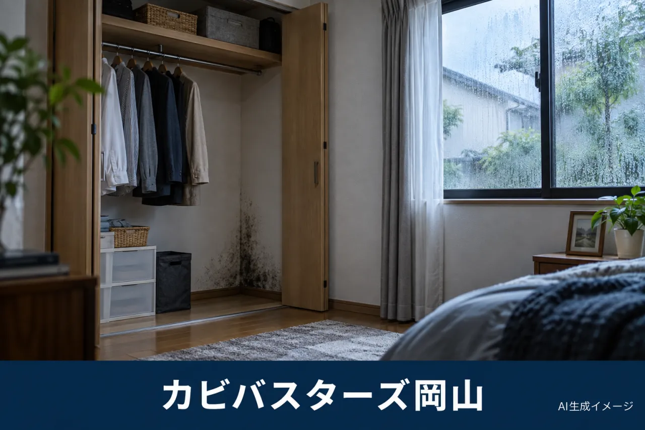 外壁側のクローゼットと窓の結露を確認する説明イメージ